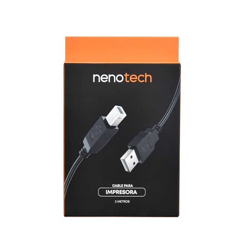 Cable Usb-A A Usb-B Macho 2M Impresora Negro Nenotech