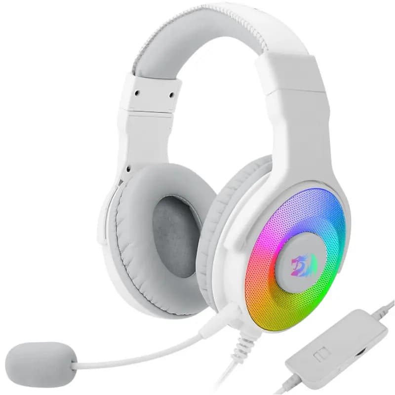 Audifono Redragon Gaming Pandora 3.5Mm Blanco Con Microfono Rgb H350W