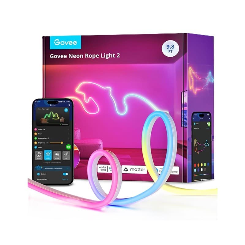 Led neon rope light 2 govee h61d3101 3mts works alexa, hey google