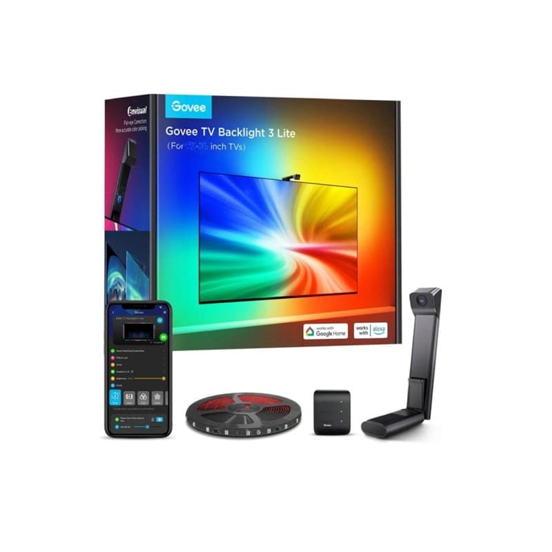 Rgbic tv backlight 3 lite govee h60991d1 works alexa, google home (tv de 55p-65p)