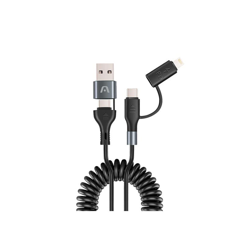 Cable usb 4 en 1 argom usb-a lightning usb-c arg-cb-0071bk