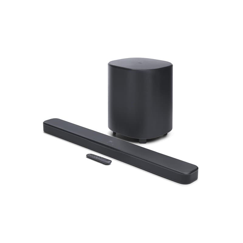 Barra de sonido jbl 500mk2 de 5.1 canales con subwoofer inalambrico dolby atmos and dts virtual:x 750w jblbar500m3blkam