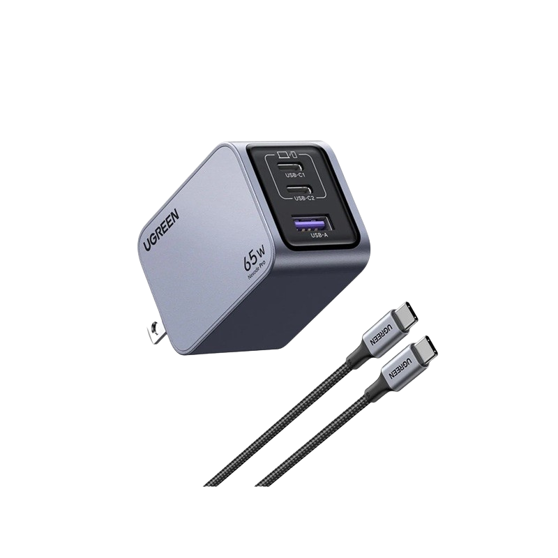 Cubo de carga 65w usb-c x2 y usb-a ugreen nexode pro x755 cable usb-c incluido 25870