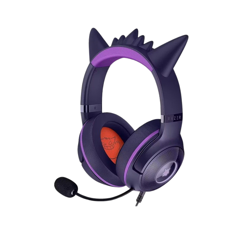 Headset usb razer kraken kitty v2 pokemon gengar rgb rz04-04730300-r3m1