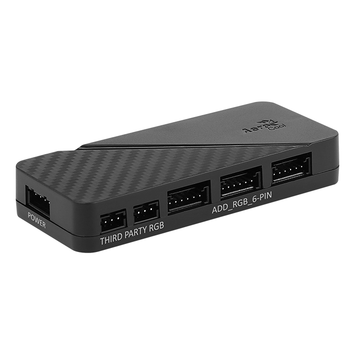 Controlador de ventiladores rgb aerocool h66f (6pines x6 3pines x2)