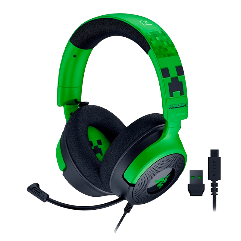 Headset usb razer kraken v4 x rgb minecraft pc rz04-05180200-r3m1