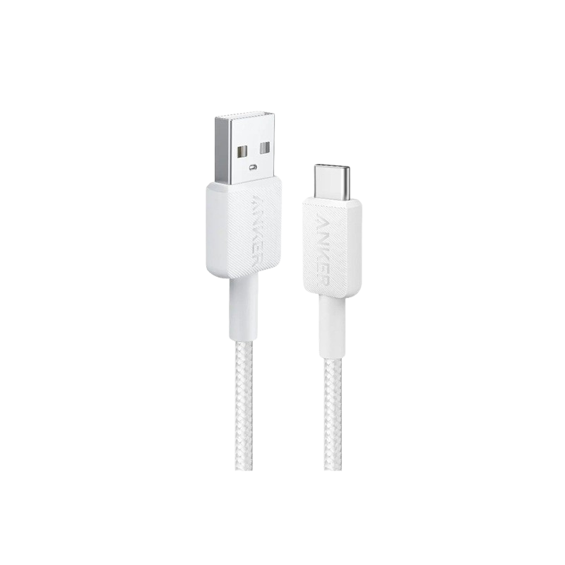 Cable usb-a a usb-c anker 322 3ft braided a81h5h21 blanco