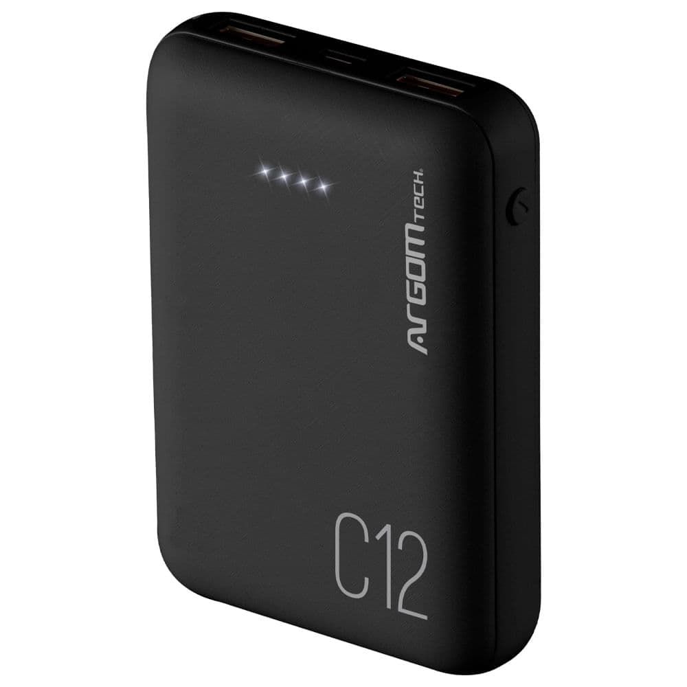 Powerbank 12000 mAh 2 puertos  negra