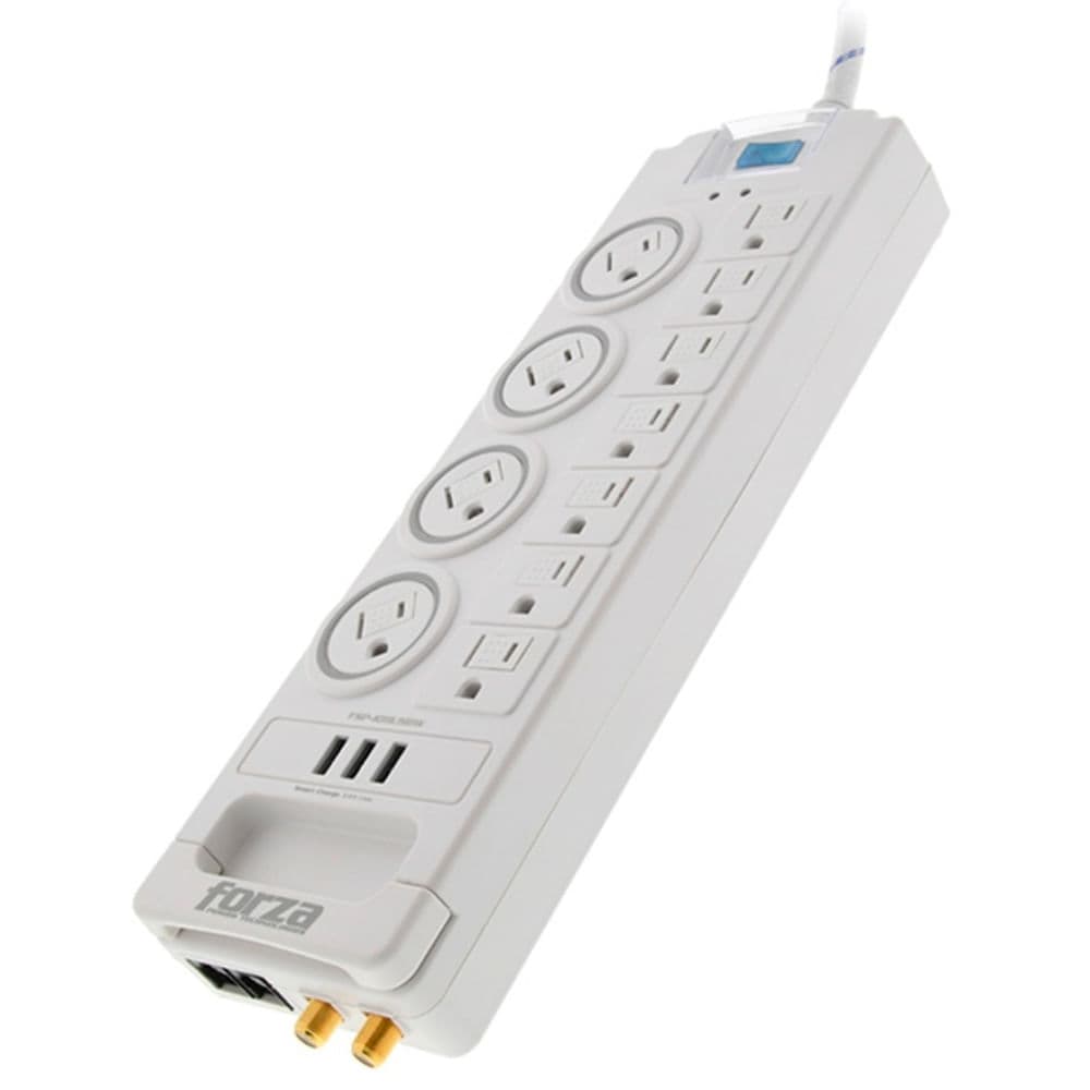 Regulador de voltaje Forza 3500 Voltios/ 1750 Watts 11 tomas certificados NEMA 5-15R + 3 puertos USB