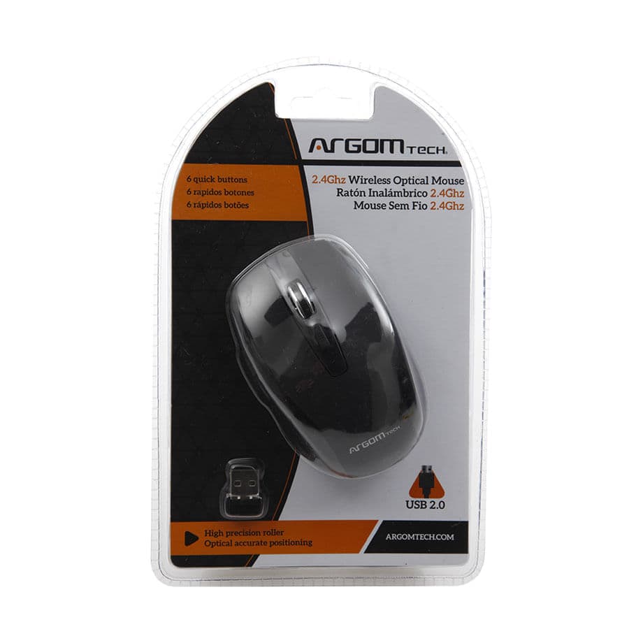Mouse argom inalámbrico negro