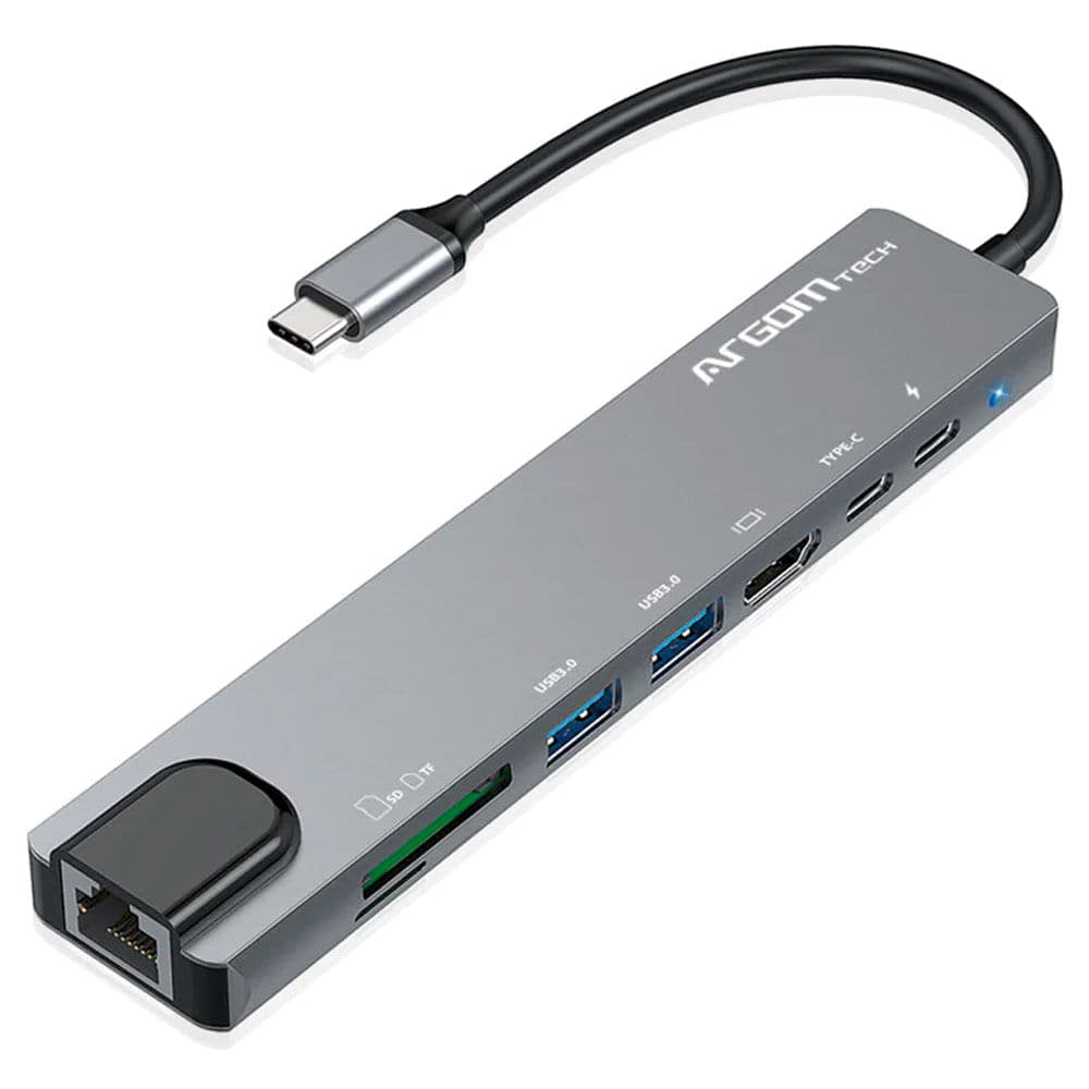 Un concentrador tipo c 8 en 1 de axess con transferencia de pd de 100 w
