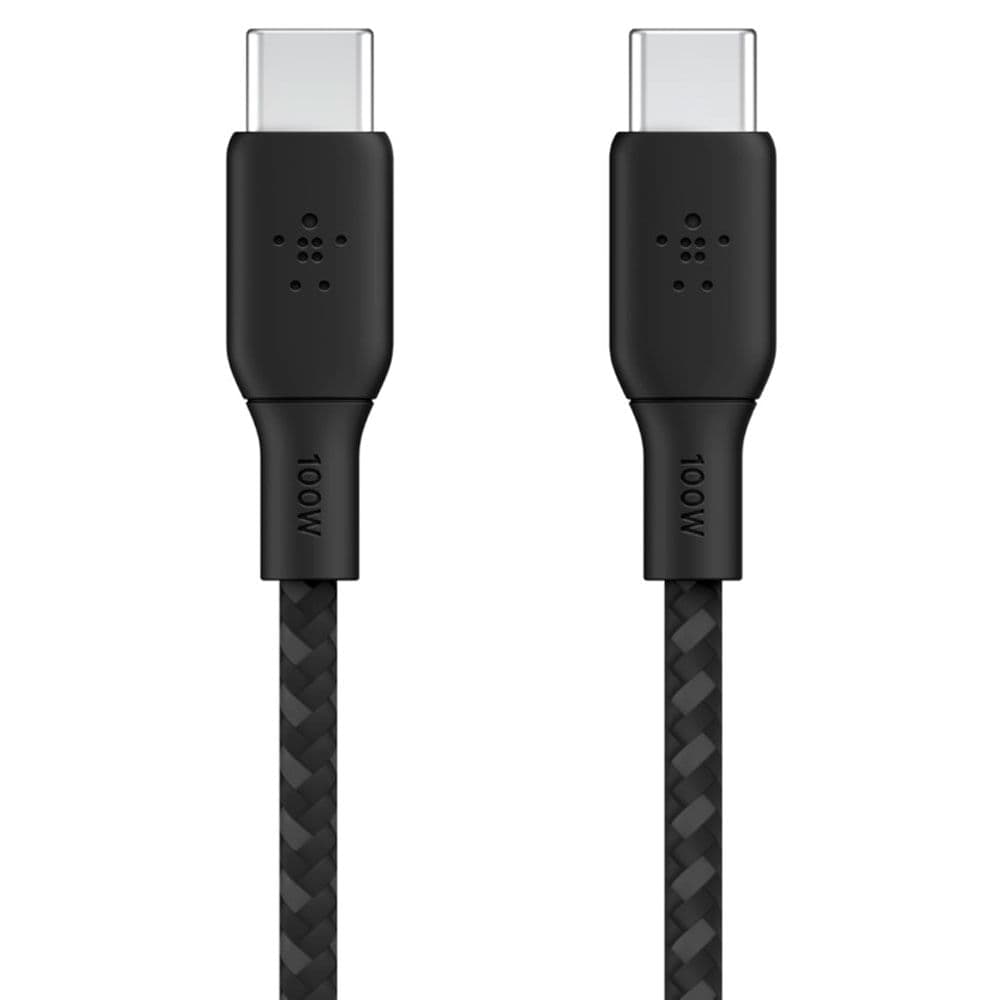 Cable de carga trenzado usb-c a usb-c 100w 2mt negro