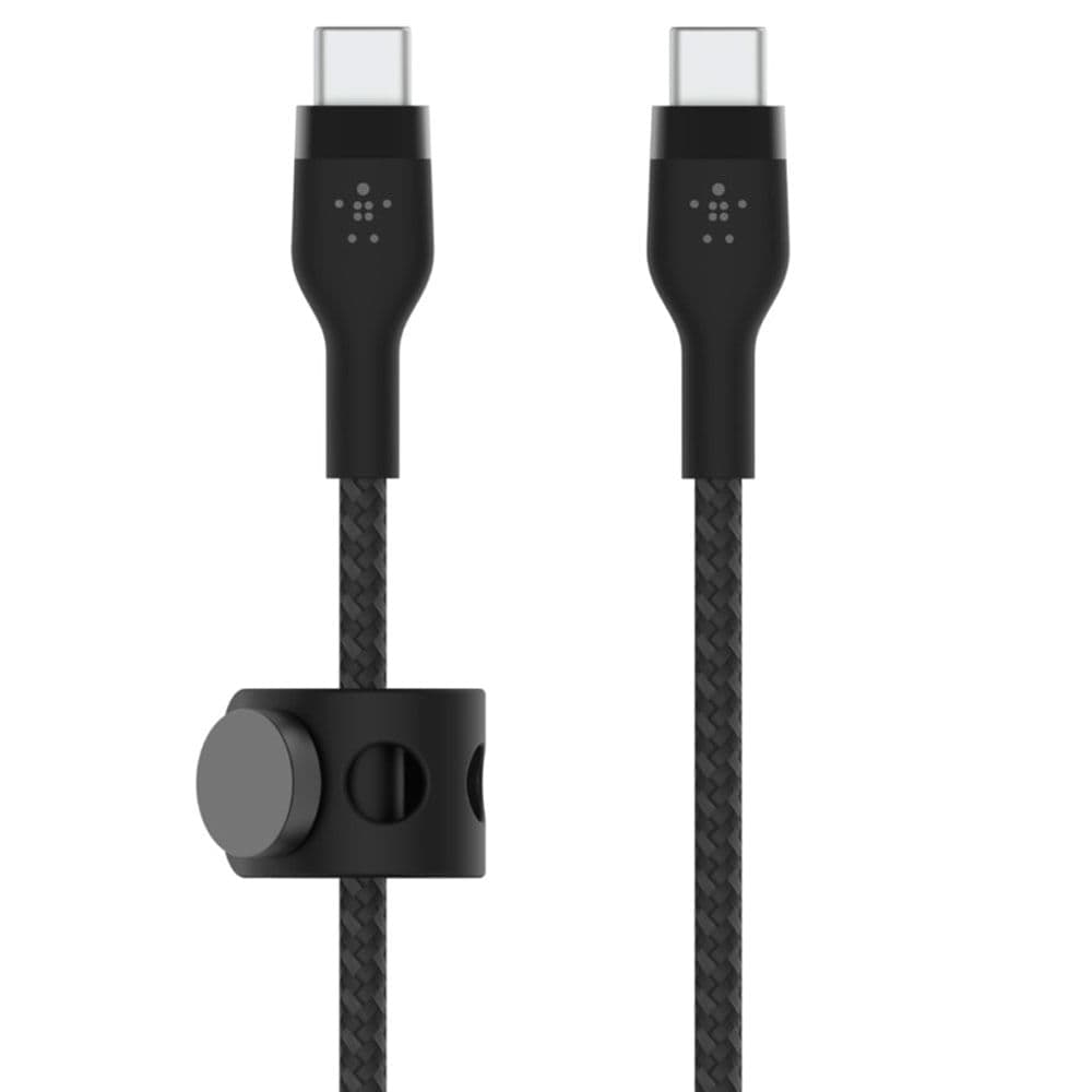 Cable de carga pro flex usb-c a usb-c 2mt con correa negro