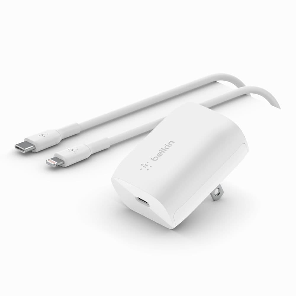 Cargador Belkin USB-C + cable de carga USB-C a lightning 20W