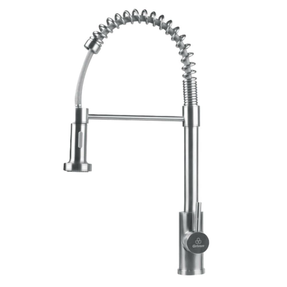Grifo monomando para fregadero con cuello flexible dos tipos de chorro acero inoxidable