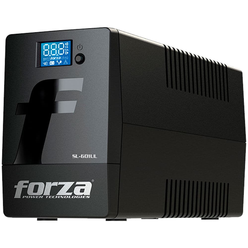 Regulador de voltaje Forza smart 600Voltios/ 360Watts 6 tomas certificados NEMA 5-15R + 2 puertos RJ45 + 1 USB-B