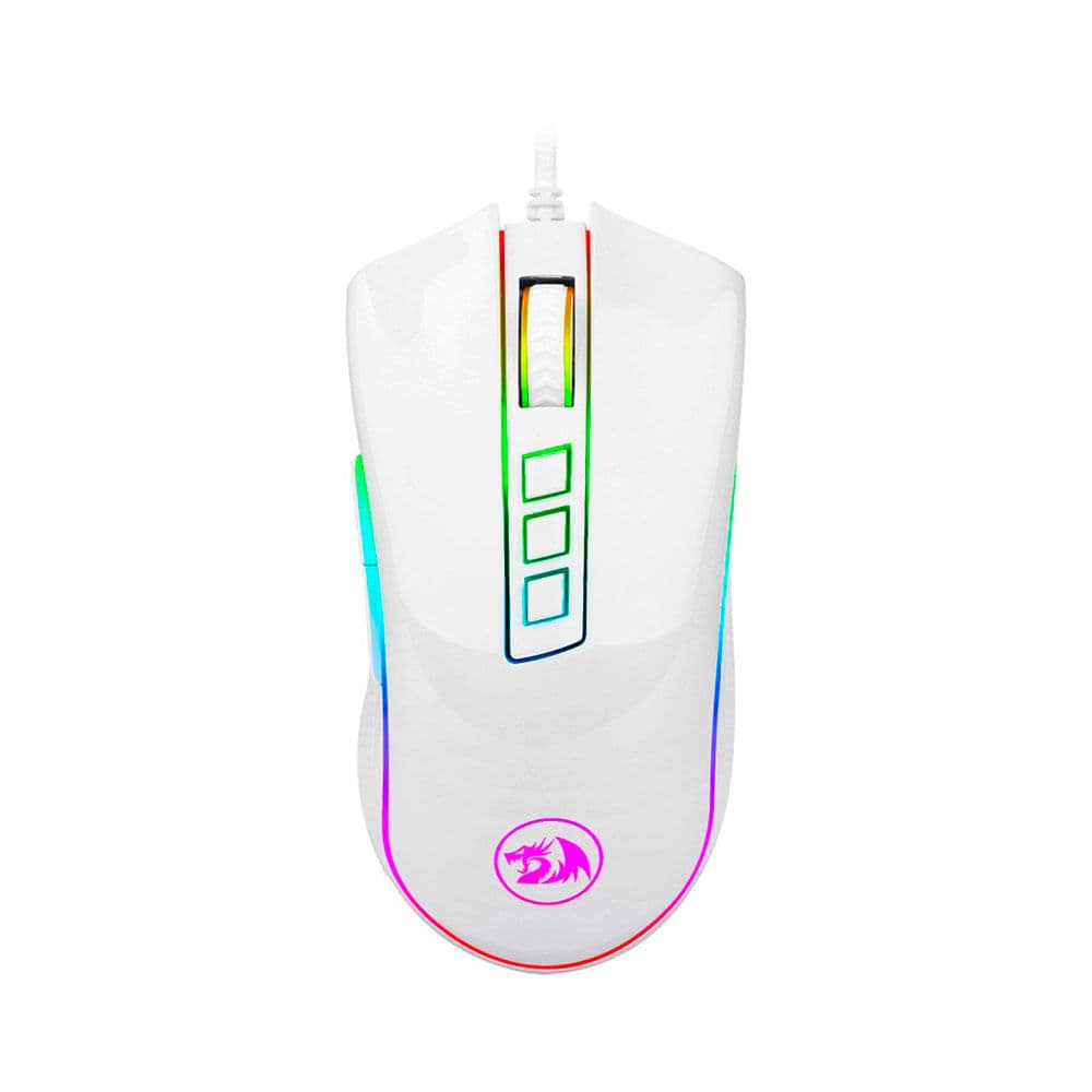 Mouse Gaming Redragon COBRA FPS, M711W Sensor Pixart P3360 10,000DPI RGB , 8 Botones Blanco