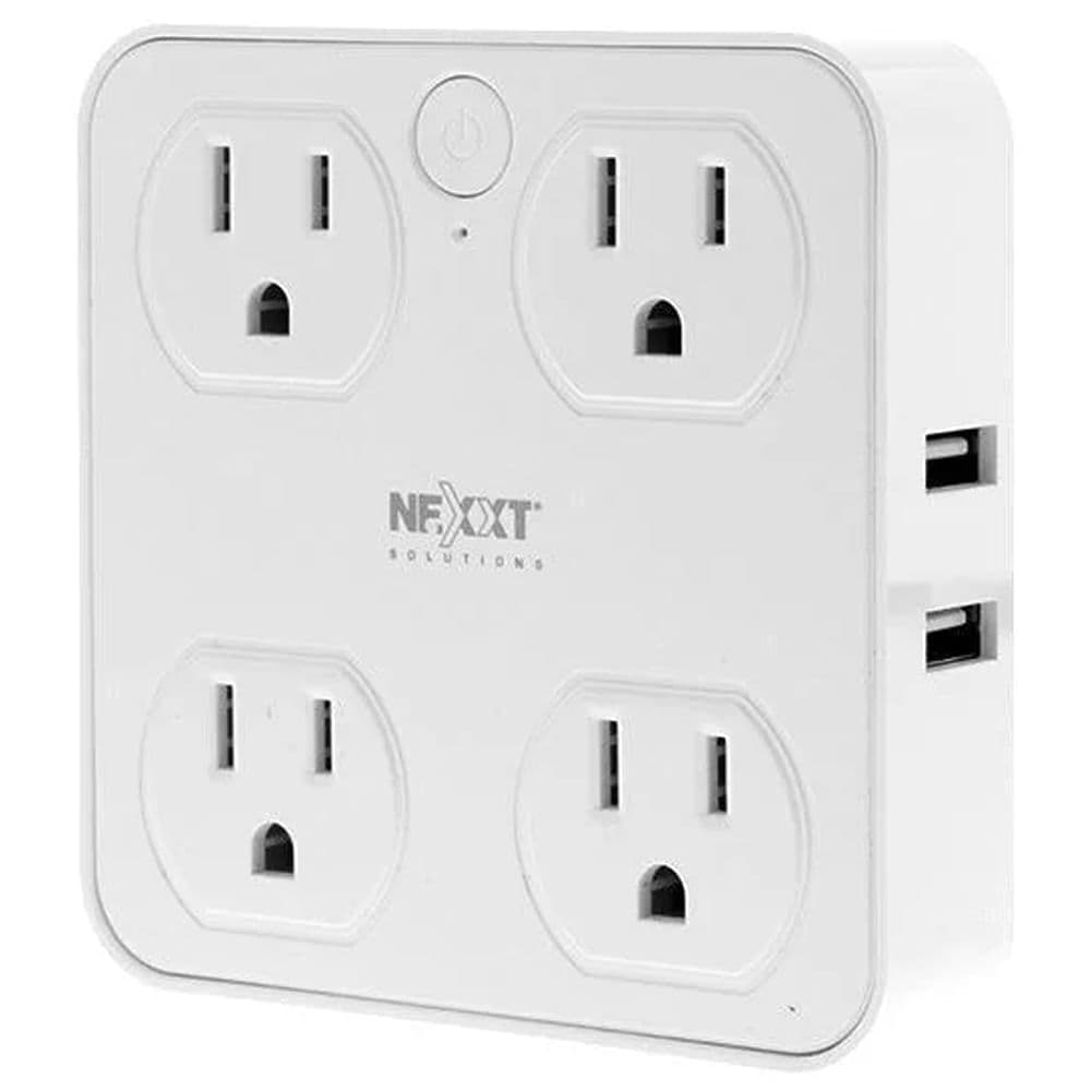 Protector de voltaje smart Nexxt 4 Salidas NEMA-15P + 2 Puertos USB-A y 2 Puertos USB-C