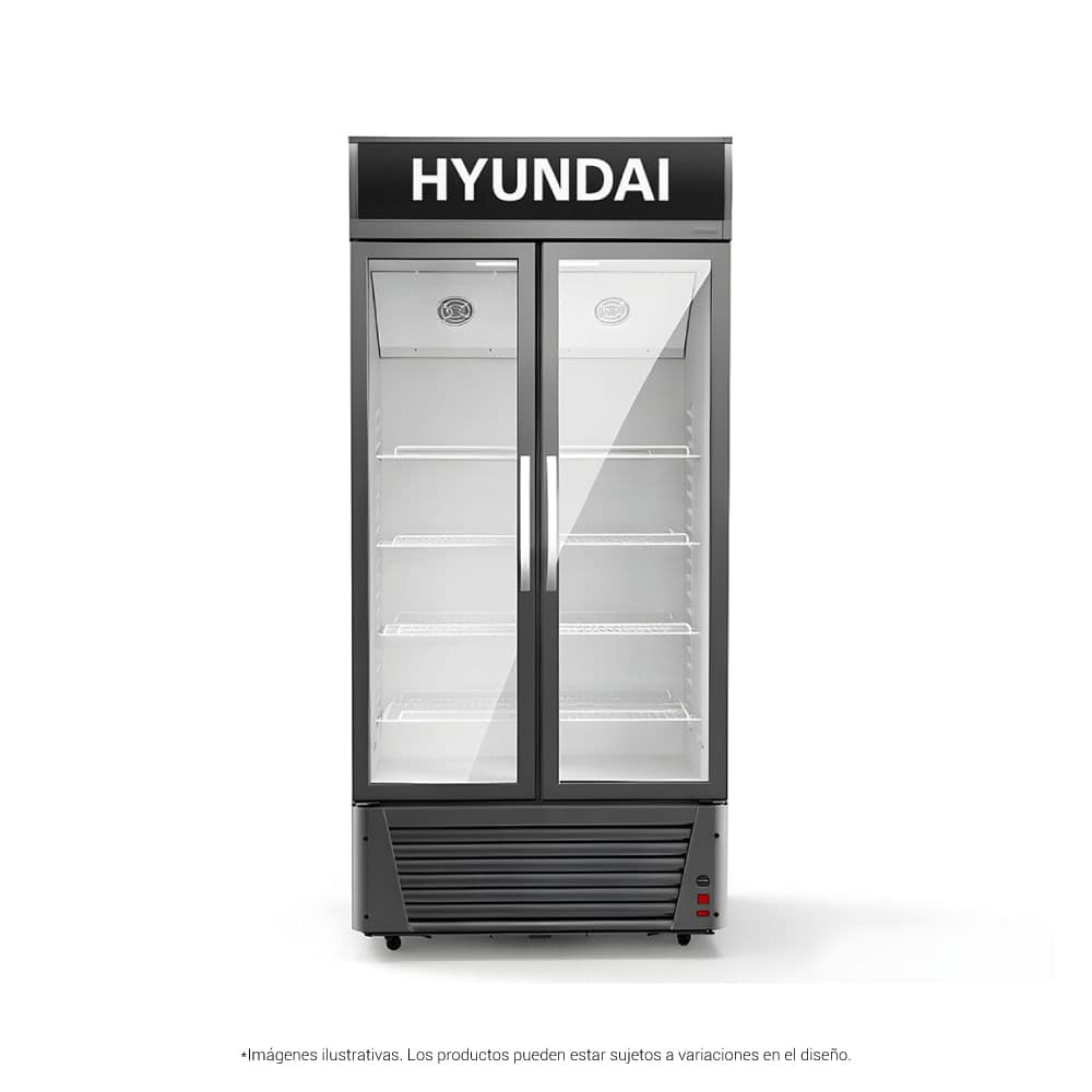 Vitrina refrigerante Hyundai vertical 518 L (18 PCU) gris 2pt HYVR518K