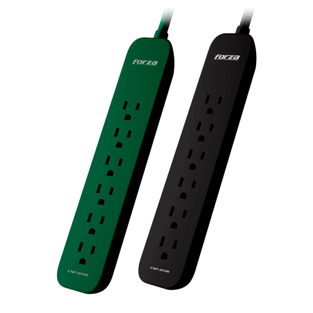 Set de regletas supresoras de picos 110V/220V 6 Salidas certificadas NEMA 5-15R