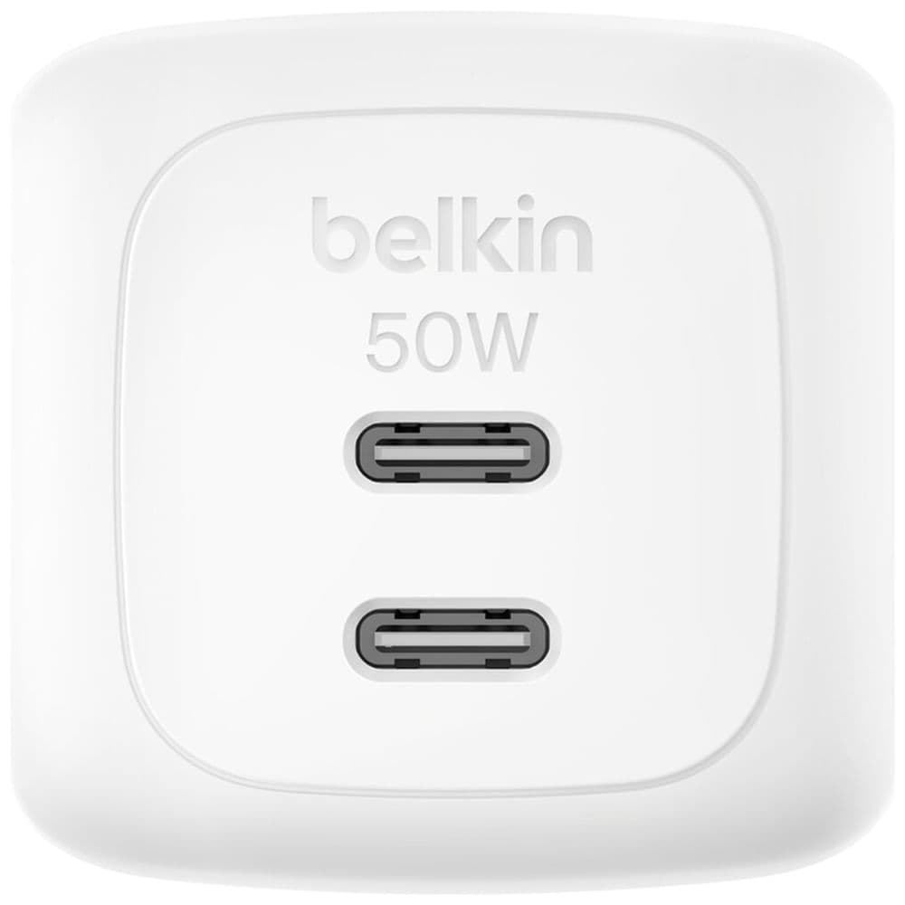 Cargador de pared Belkin doble USB-C GaN de 50W