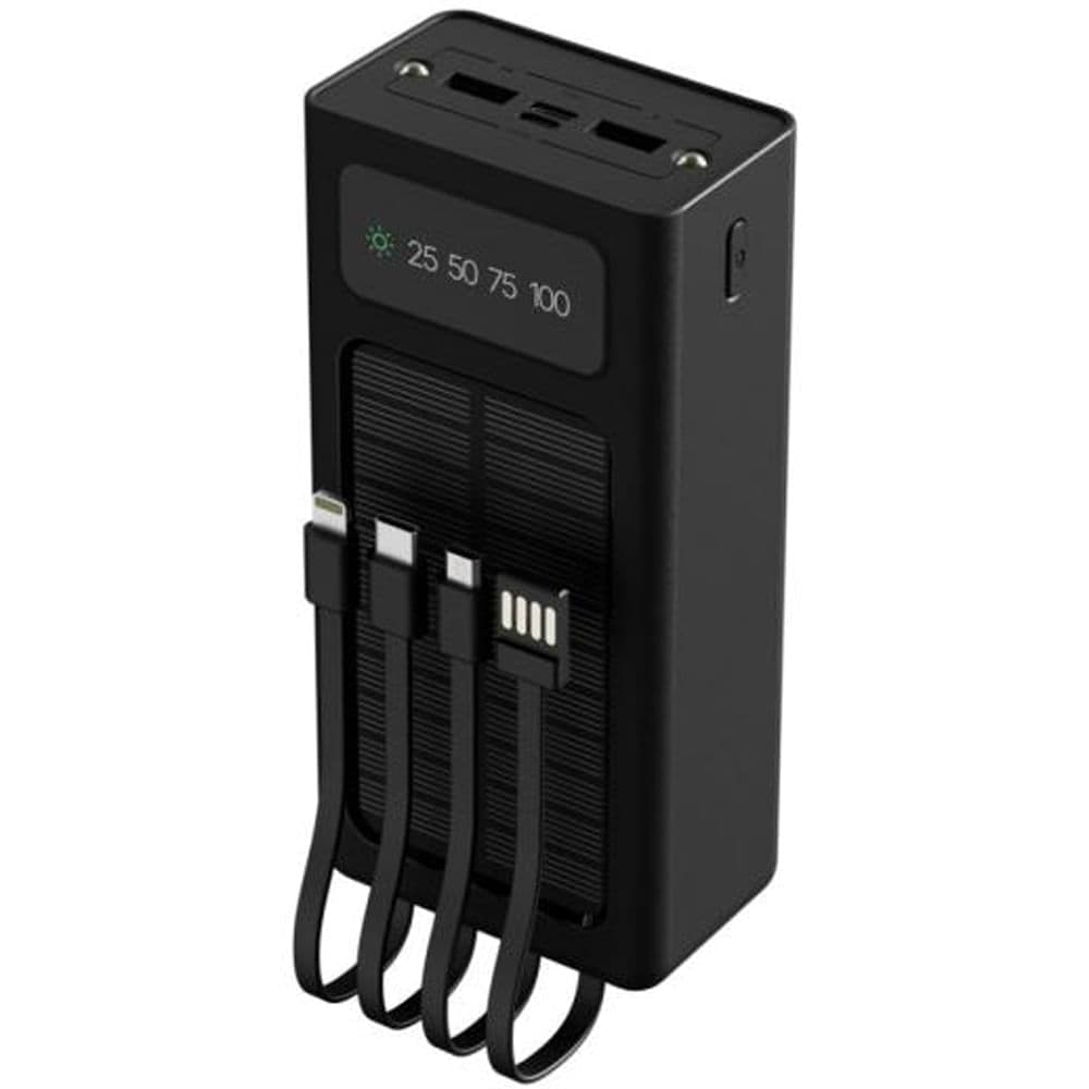 Powerbank con energía solar con cables de 30.000mah 15W