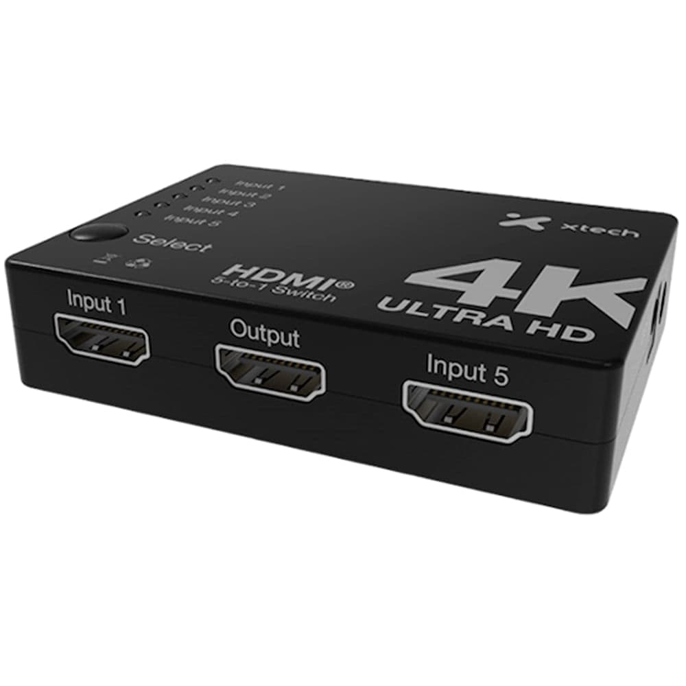 Switch HDMI 5 puertos 4K con control remoto