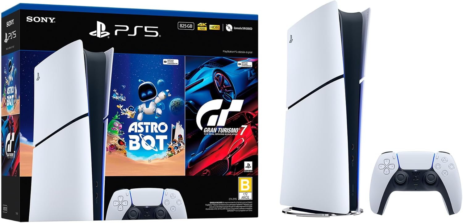Consola PlayStation 5 Edición Digital 825GB + Astro Bot + Gran Turismo 7