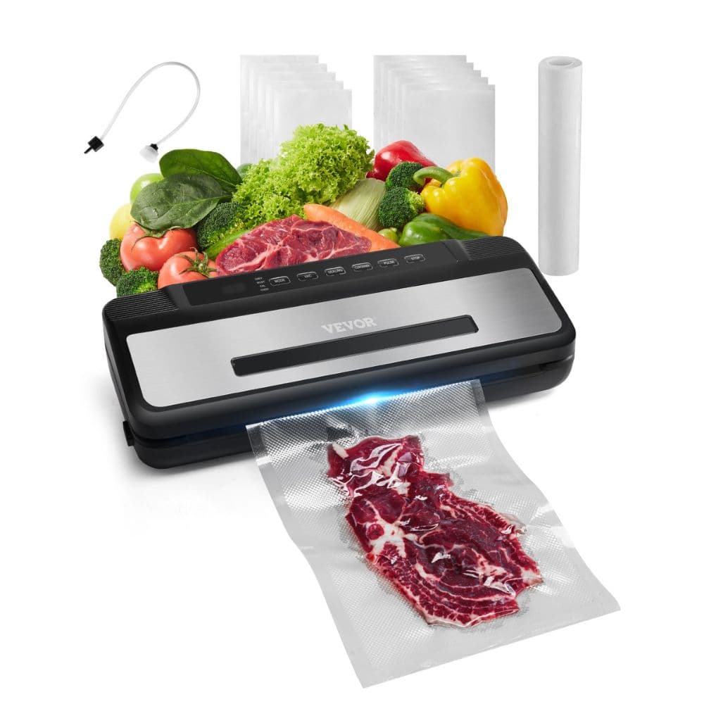 Selladora al Vacío VEVOR 7 en 1 para Alimentos, 80 kPa, 120W con Cortador y Accesorios