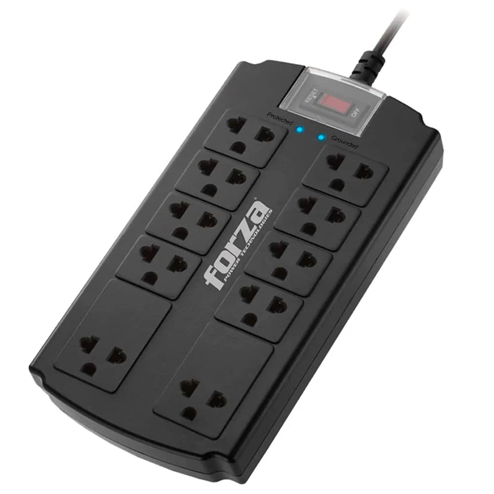 Protector tensión Forza 1800W 10 Salidas NEMA Universal 5-15R