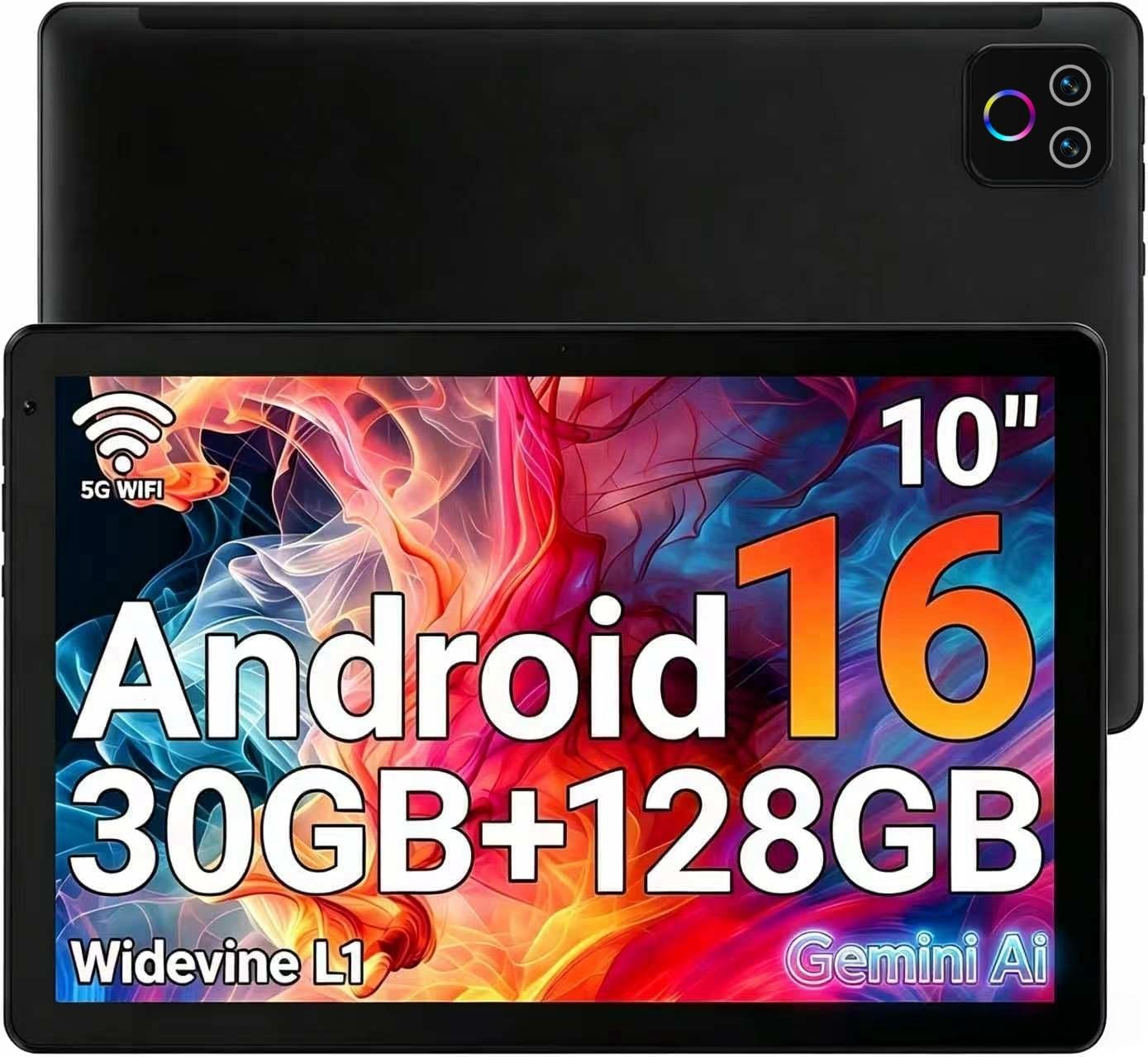 Tablet 10.1" Android 16 - Octa-Core, 30GB RAM, 128GB ROM