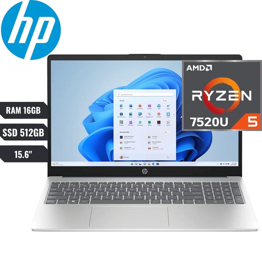 LAPTOP HP 15-FC0256LA 15.6" RYZEN 5 7520U 16GB DDR5 512GB