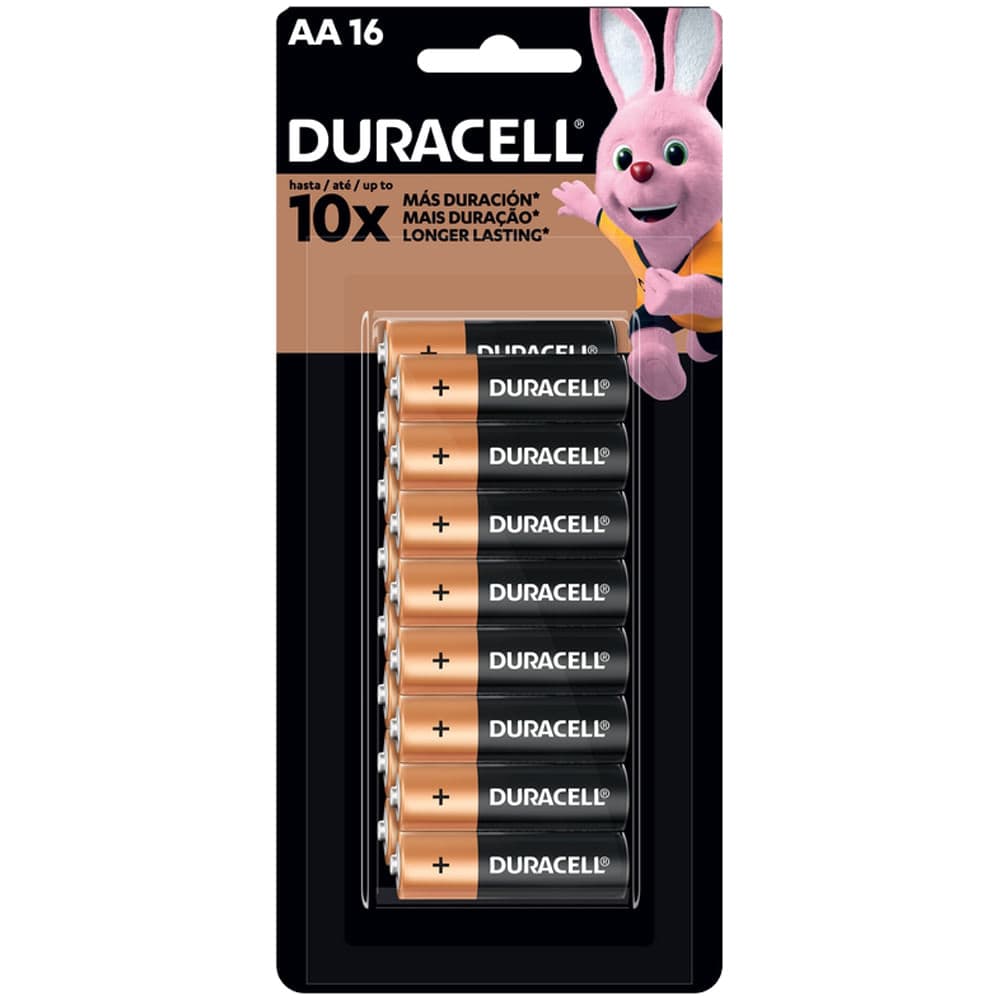 Baterías Alcalinas Duracell Coppertop AA, Paquete de 16