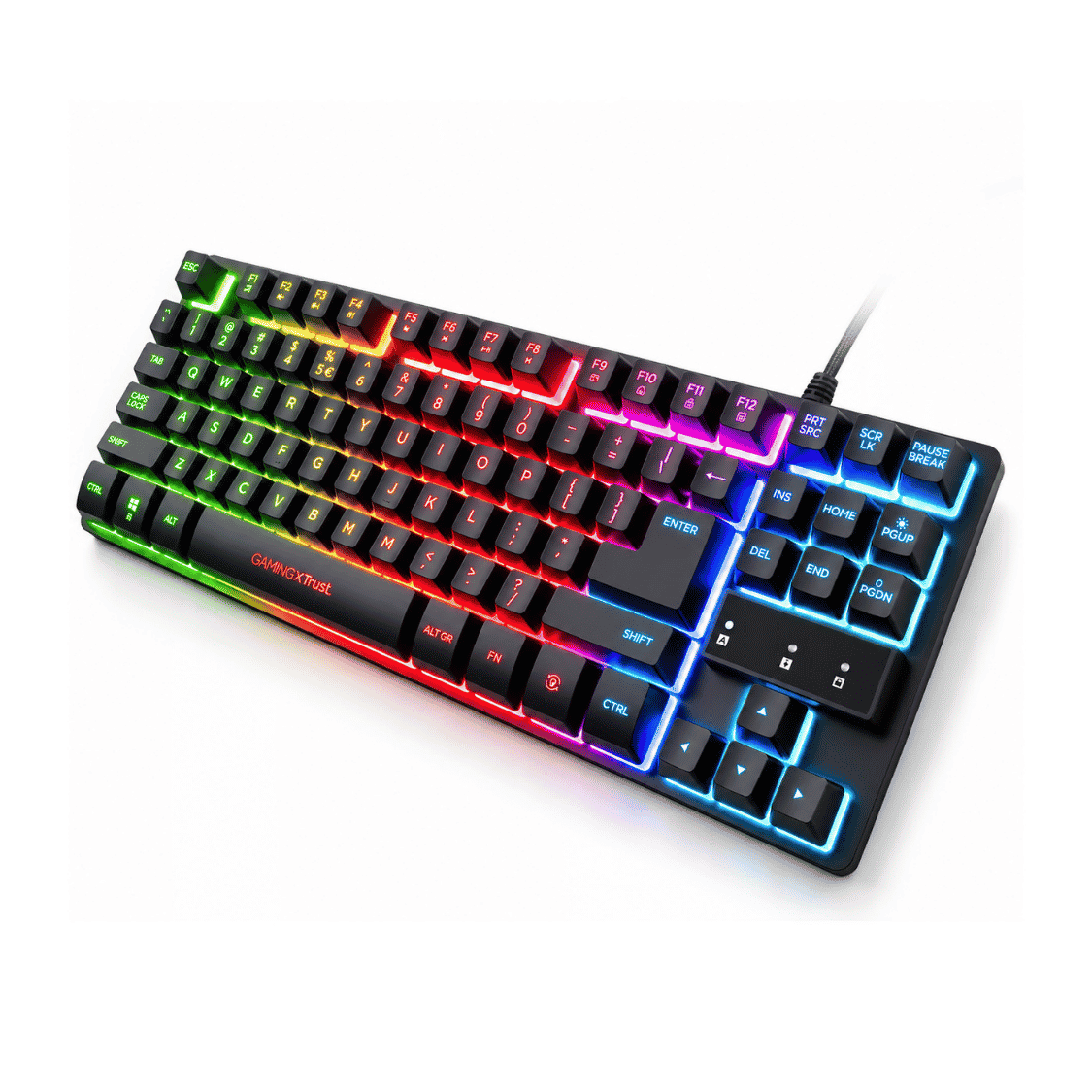 TECLADO TRUST GAMING THADO USB METALICO RGB TKL GXT 833 MEMBRANA ANTI-GHOSTING