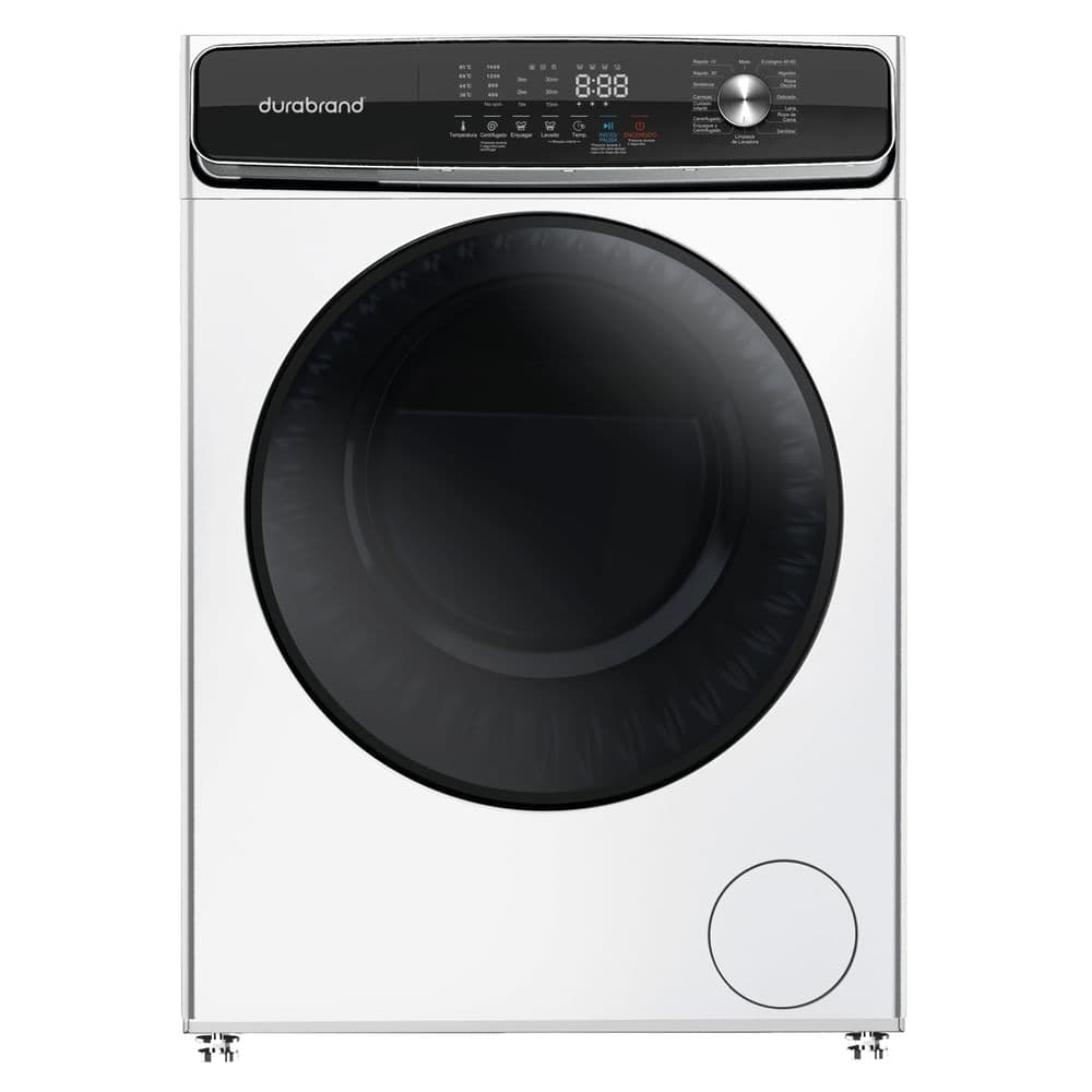 Lavadora Durabrand carga frontal blanca con capacidad de 10.5 kg