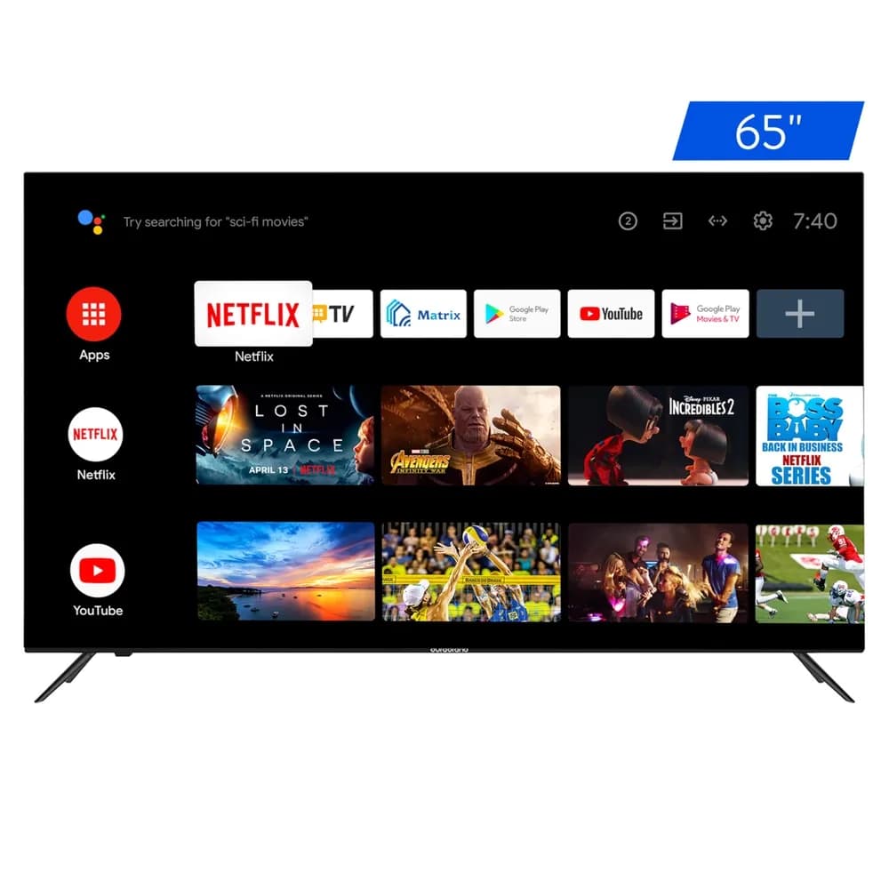 Pantalla Durabrand HQLED 4K Android LED Smart - 65 Pulgadas (1 in = 2.54 cm)